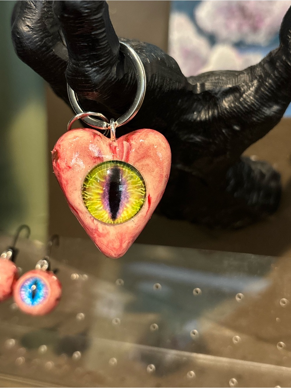 Handmade eyeball keychain